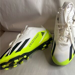 adidas Kids Shoes in White and Neon Yellow